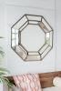 40" x 40" Oversized Silver Octagon Mirror, Mid-Century Modern Accent Mirror, for Living Room, Entryway, Bedroom, Hallway