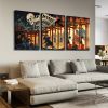 3 panels Framed Canvas Japanese Wall Art Decor,3 Pieces Ukiyo-e Style Painting Decoration Painting for Chrismas Gift, Office,Dining room,Living room,