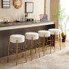 30" Tall, Round High Bar Stools, Set of 2 - Contemporary upholstered dining stools for kitchens, coffee shops and bar stores - Includes sturdy hardwar