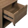 Modern 1 Drawer Bedroom Nightstand, Brown Walnut