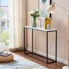 Faux Marble Console Table; Snack Entryway Table; Entrance Sofa Table; MDF Entry Table; Accent Coffee Table with Metal Frame; Couch Table for Hallway;