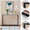 Faux Marble Console Table; Snack Entryway Table; Entrance Sofa Table; MDF Entry Table; Accent Coffee Table with Metal Frame; Couch Table for Hallway;