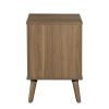 Modern 1 Drawer Bedroom Nightstand, Brown Walnut