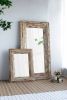 30x2x39" Rectangle Wall Accent Mirror with Distressed Wood Frame