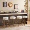 30" Tall, Round High Bar Stools, Set of 2 - Contemporary upholstered dining stools for kitchens, coffee shops and bar stores - Includes sturdy hardwar