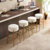 30" Tall, Round High Bar Stools, Set of 2 - Contemporary upholstered dining stools for kitchens, coffee shops and bar stores - Includes sturdy hardwar