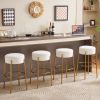 30" Tall, Round High Bar Stools, Set of 2 - Contemporary upholstered dining stools for kitchens, coffee shops and bar stores - Includes sturdy hardwar