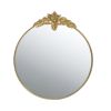 36" x 41" Large Round Wall Mirror with Gold Metal Frame, Circle Accent Mirror for Living Room Bedroom Entryway