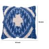 18 X 18 Shaggy Cotton Accent Throw Pillows, Southwest Aztec Pattern, Set of 2, Blue, White