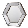 21" x 18" Hexagon Wall Mirror with Traditional Silver Finish, Home Decor Accent Mirror for Living Room, Entryway, Bedroom