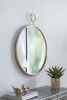 26" x 32" Circle Wall Mirror with Gold Metal Frame, Accent Mirror for Living Room, Entryway, Office