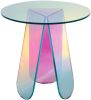 Acrylic Rainbow Color Coffee Table, Iridescent Glass End Table Round Side Table Modern Accent TV Table for Living Bed Room Decoration,small,Amazon Ban