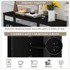 Accent Buffet Sideboard with 4 Mirror Doors, Storage Cabinet Console Table with Adjustable Shelves, Kitchen Cupboard Server Bar Cabinet for Living Roo