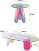 Acrylic Rainbow Color Coffee Table, Iridescent Glass End Table Round Side Table Modern Accent TV Table for Living Bed Room Decoration,small,Amazon Ban