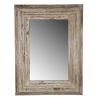 30x2x39" Rectangle Wall Accent Mirror with Distressed Wood Frame