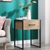 Nightstand Bedside Table Wood End Table with 1 Drawer for Bedroom, Living Room and Dorm