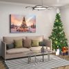 Framed Canvas Wall Art Decor Painting For Chrismas, Lighted Pine Tree at Night Chrismas Gift Painting For Chrismas Gift, Decoration For Chrismas Eve O