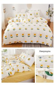 Korean Style Pure Cotton Bedding Set Of Four Pieces (Option: Xiaoyouyou-1.5m Fitted Sheet Style)