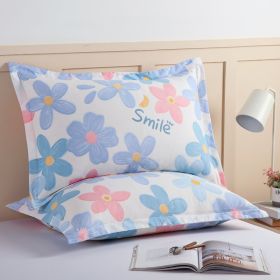 Pair Of Pure Cotton Pillowcases (Option: Shallow flower ripples-30cmX50cm)