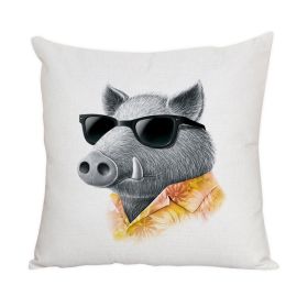 Nordic Style Animal Pattern Peach Skin Fabric Fabric Pillow Cover (Option: 8 Style-45x45cm)