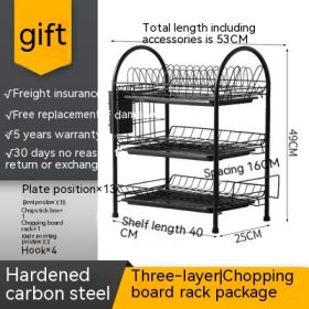 Multi-layer Floor Draining Bowl Rack Kitchen Shelf Countertop Dish Storage Knife And Fork Cabinet Dish Rack Storage Product (Option: 11 Style)