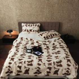 Altan Long-haired Rabbit Fur Short Velvet Cover Blanket Affordable Luxury Style (Option: Cow Caramel-Blanket 100x160cm)