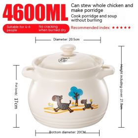 Casserole Stew Household Coal-fired Gas Soup Ceramic High Temperature Resistant Stew Tile (Option: 2Style)