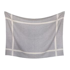 Simple Home White Frame Cross Travel Four Seasons Pure Wool Nap Blanket (Option: Gray)