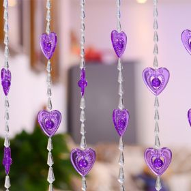 Household Plastic Crystal Acrylic Door Chain Decoration (Option: Transparent purple-120x130)