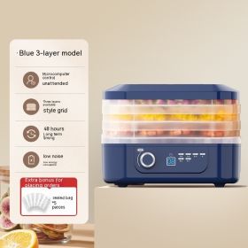 Fruit Dehydrator Household Food Snacks Drying Apparatus Food Drying (Option: Blue Three Single Twist)