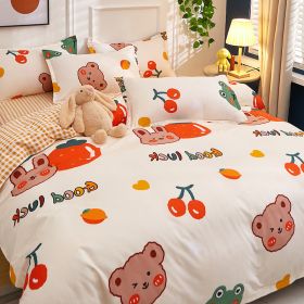 Student Dormitory Single Duvet Cover Autumn And Winter (Option: Cherry Rabbit-1.2bed)