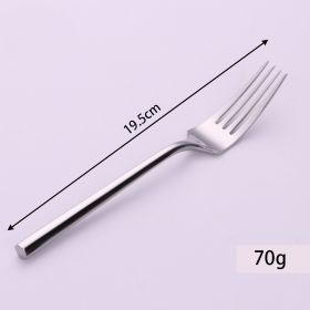 Stainless Steel Knife Fork And Spoon Set Hexagonal Forging (Option: Original Color Dinner Fork)