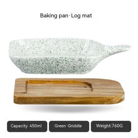 Japanese-style Set Handle Handle Plate Salad Bowl (Option: Handle Plate Green Suit)