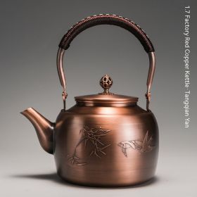 Copper Boiling Water Manual Mechanism Antique Tea Brewing Pot (Option: 17L Copper Pot Front Swallow)