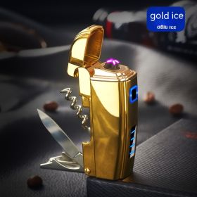 Metal Multifunctional Induction Charging Lighter (Option: Gold Ice)