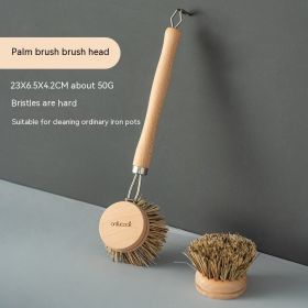 Long Handle Kitchen Can Be Brush Replacement Head Horse Hair Dish Brush (Option: Palm Contains Bruch Head)