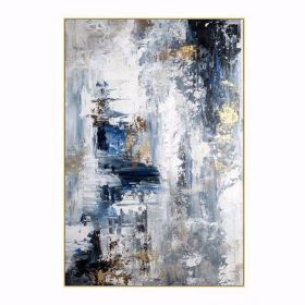 100% Hand Painted Abstract Painting Modern Abstract Blue Hand Made Oil Painting Wall Art Abstract Textured Art Wall Art No frame (size: 70x140cm)