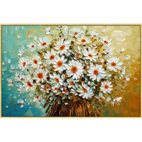 Canvas Oil Painting palette knife 3D texture acrylic Flower Wall art Picture For Living Room home decor quadros cuadro decoracion (size: 100x150cm)