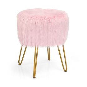 Indoor Vanity Desk Footrest Stool Storage Ottomans (Color: Pink A, Type: Furniture)