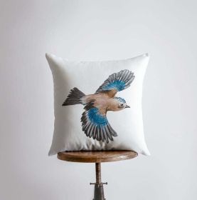 Watercolor Bluebird | Gifts | Brid Prints | Bird Decor | Accent Pillow Covers | Throw Pillow Covers | Pillow | Room Decor | Bedroom Decor (Dimensions: 14x14, Cover & Insert: Cover only)