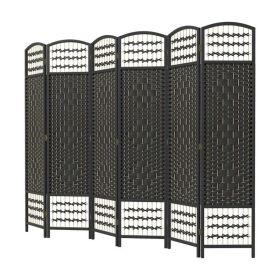 Folding Room Divider Portable Privacy Screen Room Partition (Color: Black, Type: Style B)