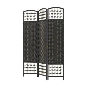 Folding Room Divider Portable Privacy Screen Room Partition (Color: Black, Type: Style A)