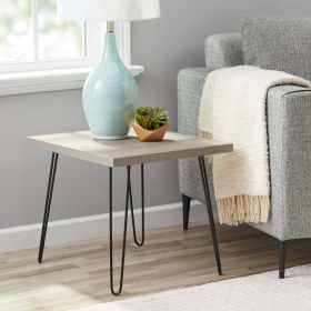 Hairpin Leg Square Side Table (Color: Gray)