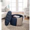 Round Tufted Storage Ottoman with Nailheads