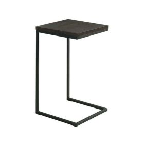 C-Shape Metal End Table, Espresso/Black Finish (Color: Espresso/Black)