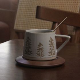 Retro Ceramic Fambe Ear-hanging Coffee Cup (Option: Pine Forest Suit-301 400ml)