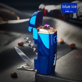 Metal Multifunctional Induction Charging Lighter (Option: Blue Ice)