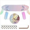 Acrylic Rainbow Color Coffee Table, Iridescent Glass End Table Round Side Table Modern Accent TV Table For Living Bed Room Decoration