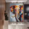 Hand Painted Oil Painting Boho Wall decor Colorful elephant Oil Painting on Canvas animal painting art large 3d wall art original painting Texture Acr