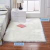 1pc Fluffy Imitation Wool Area Rug, Suede Fleece Bottom Long Imitation Wool Rug, Acrylic 80% Polyester 20%, 2.36inch Long Wool, Living Room Bedroom Ru